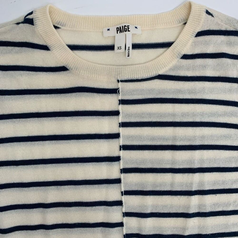 PAIGE striped sweater merino wool blend sz xs womens - Picture 2 of 4